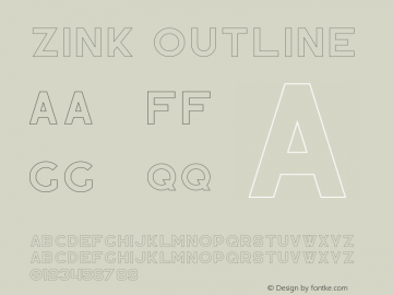 Zink Outline Version 1.002;Fontself Maker 3.5.0图片样张