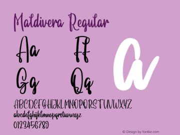 Maldivera Version 1.000 Font Sample