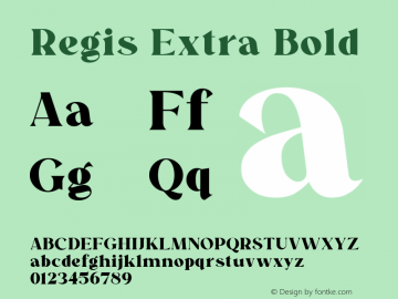 Regis Extra Bold Version 1.000图片样张