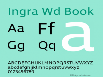 Ingra Wd Book Version 1.001 Font Sample