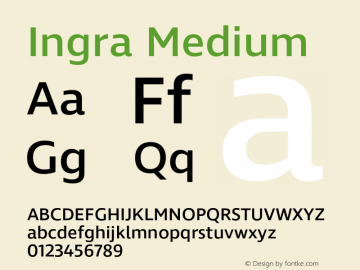 Ingra Medium Version 1.001 Font Sample