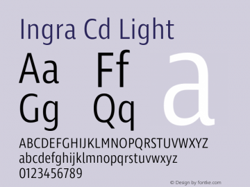 Ingra Cd Light Version 1.001 Font Sample