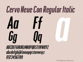 Cervo Neue Con Regular Italic Version 1.000 | web-TT Font Sample