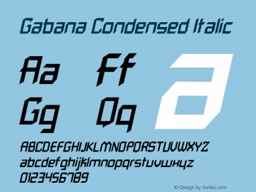 Gabana Condensed Italic Version 1.000图片样张