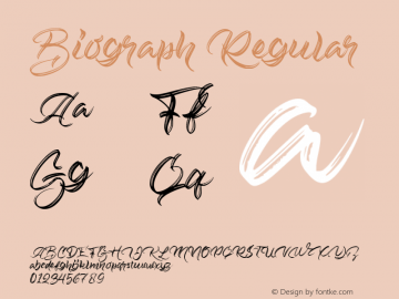 Biograph Version 1.00;December 30, 2020;FontCreator 12.0.0.2539 64-bit图片样张