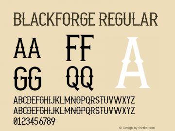 Blackforge Version 1.00;December 4, 2020;FontCreator 12.0.0.2546 32-bit图片样张