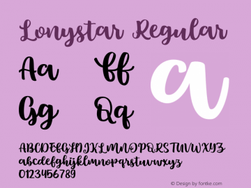 Lonystar Version 1.00;December 31, 2020;FontCreator 13.0.0.2670 64-bit Font Sample