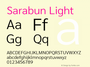 Sarabun Light Version 1.000 Font Sample