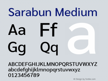 Sarabun Medium Version 1.000 Font Sample