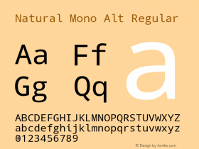 Natural Mono Alt Regular Version 1.00图片样张