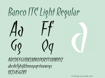 Banco ITC Light Regular Version 2.0 Font Sample