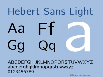 Hebert Sans Light Version 2.00;September 17, 2020;FontCreator 13.0.0.2681 64-bit; ttfautohint (v1.8.3) Font Sample