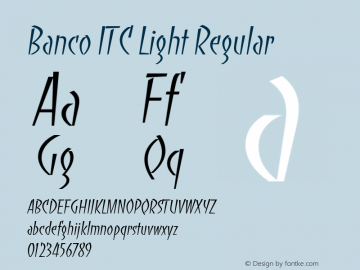 Banco ITC Light Regular 001.001 Font Sample