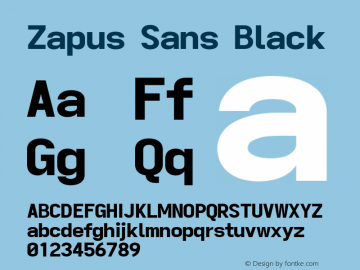 Zapus Sans Black Version 1.00;October 14, 2020;FontCreator 13.0.0.2655 64-bit; ttfautohint (v1.8.3) Font Sample