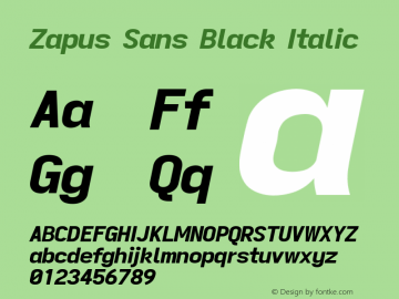 Zapus Sans Black Italic Version 1.00;October 14, 2020;FontCreator 13.0.0.2655 64-bit; ttfautohint (v1.8.3) Font Sample