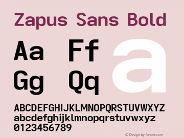 Zapus Sans Bold Version 1.00;October 14, 2020;FontCreator 13.0.0.2655 64-bit; ttfautohint (v1.8.3) Font Sample