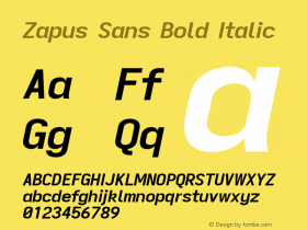 Zapus Sans Bold Italic Version 1.00;October 14, 2020;FontCreator 13.0.0.2655 64-bit; ttfautohint (v1.8.3)图片样张