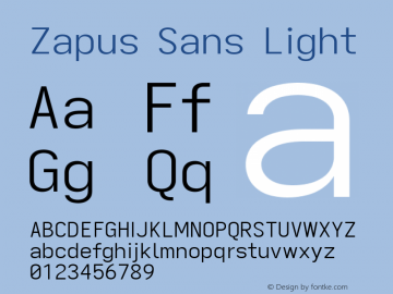 Zapus Sans Light Version 1.00;October 14, 2020;FontCreator 13.0.0.2655 64-bit; ttfautohint (v1.8.3) Font Sample