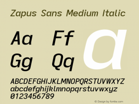 Zapus Sans Medium Italic Version 1.00;October 14, 2020;FontCreator 13.0.0.2655 64-bit; ttfautohint (v1.8.3)图片样张