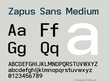 Zapus Sans Medium Version 1.00;October 14, 2020;FontCreator 13.0.0.2655 64-bit; ttfautohint (v1.8.3) Font Sample