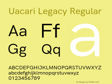 Uacari Legacy Version 2.022;October 17, 2020;FontCreator 13.0.0.2681 64-bit; ttfautohint (v1.8.3)图片样张