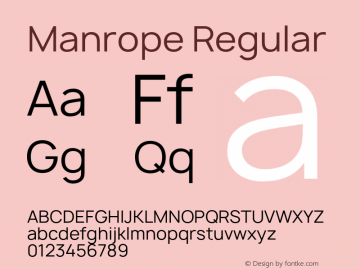 Manrope Regular Version 2.000;PS 002.000;hotconv 1.0.88;makeotf.lib2.5.64775图片样张