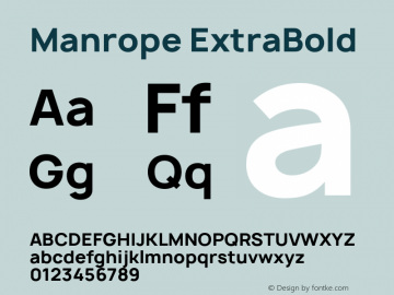 Manrope ExtraBold Version 2.000;PS 002.000;hotconv 1.0.88;makeotf.lib2.5.64775图片样张