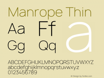 Manrope Thin Version 2.000;PS 002.000;hotconv 1.0.88;makeotf.lib2.5.64775 Font Sample