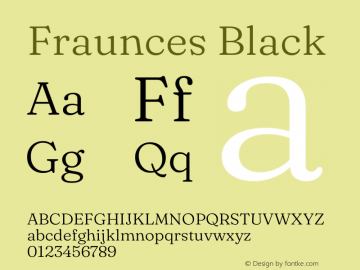 Fraunces 9pt Black Version 1.000;[b76b70a41] Font Sample