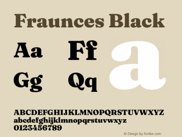 Fraunces 9pt Black Version 1.000;[b76b70a41] Font Sample