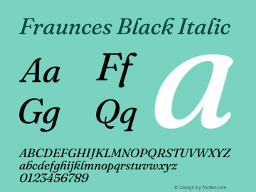 Fraunces 9pt Black Italic Version 1.000;[b76b70a41]图片样张