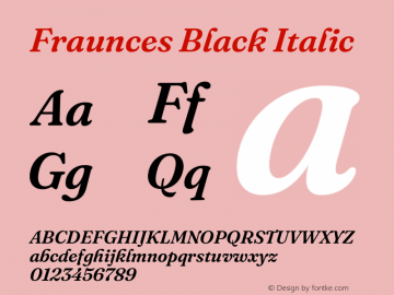 Fraunces 9pt Black Italic Version 1.000;[b76b70a41]图片样张