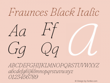 Fraunces 9pt Black Italic Version 1.000;[b76b70a41]图片样张