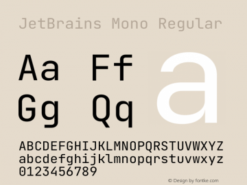 JetBrains Mono Regular Version 2.211 Font Sample