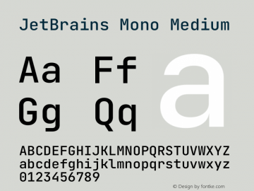 JetBrains Mono Medium Version 2.211 Font Sample