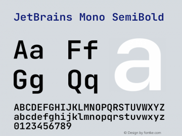 JetBrains Mono SemiBold Version 2.211图片样张