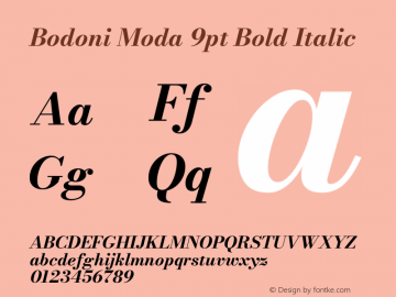 Bodoni Moda 9pt Bold Italic Version 2.004图片样张