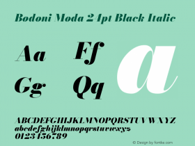 Bodoni Moda 24pt Black Italic Version 2.004 Font Sample