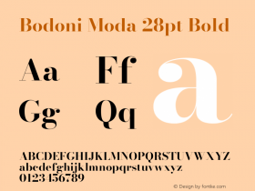 Bodoni Moda 28pt Bold Version 2.004图片样张