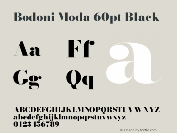 Bodoni Moda 60pt Black Version 2.004 Font Sample