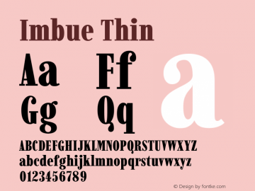 Imbue Thin Version 1.102 Font Sample
