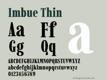 Imbue Thin Version 1.102 Font Sample