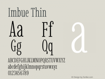 Imbue Thin Version 1.102 Font Sample