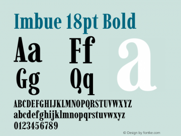 Imbue 18pt Bold Version 1.102 Font Sample