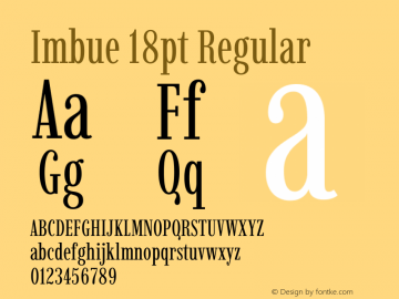 Imbue 18pt Regular Version 1.102 Font Sample