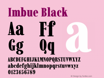 Imbue Black Version 1.102 Font Sample