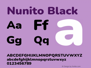 Nunito Black Version 3.601; ttfautohint (v1.8.2.53-6de2) Font Sample