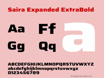Saira Expanded ExtraBold Version 1.100图片样张