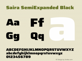 Saira SemiExpanded Black Version 1.100 Font Sample