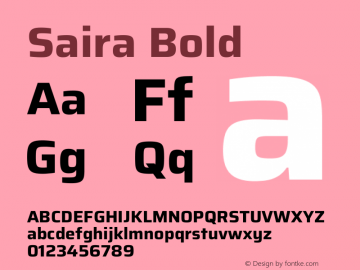 Saira Bold Version 1.100图片样张